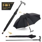 Black 2 In 1 130cm Walking Stick Umbrella For Outing